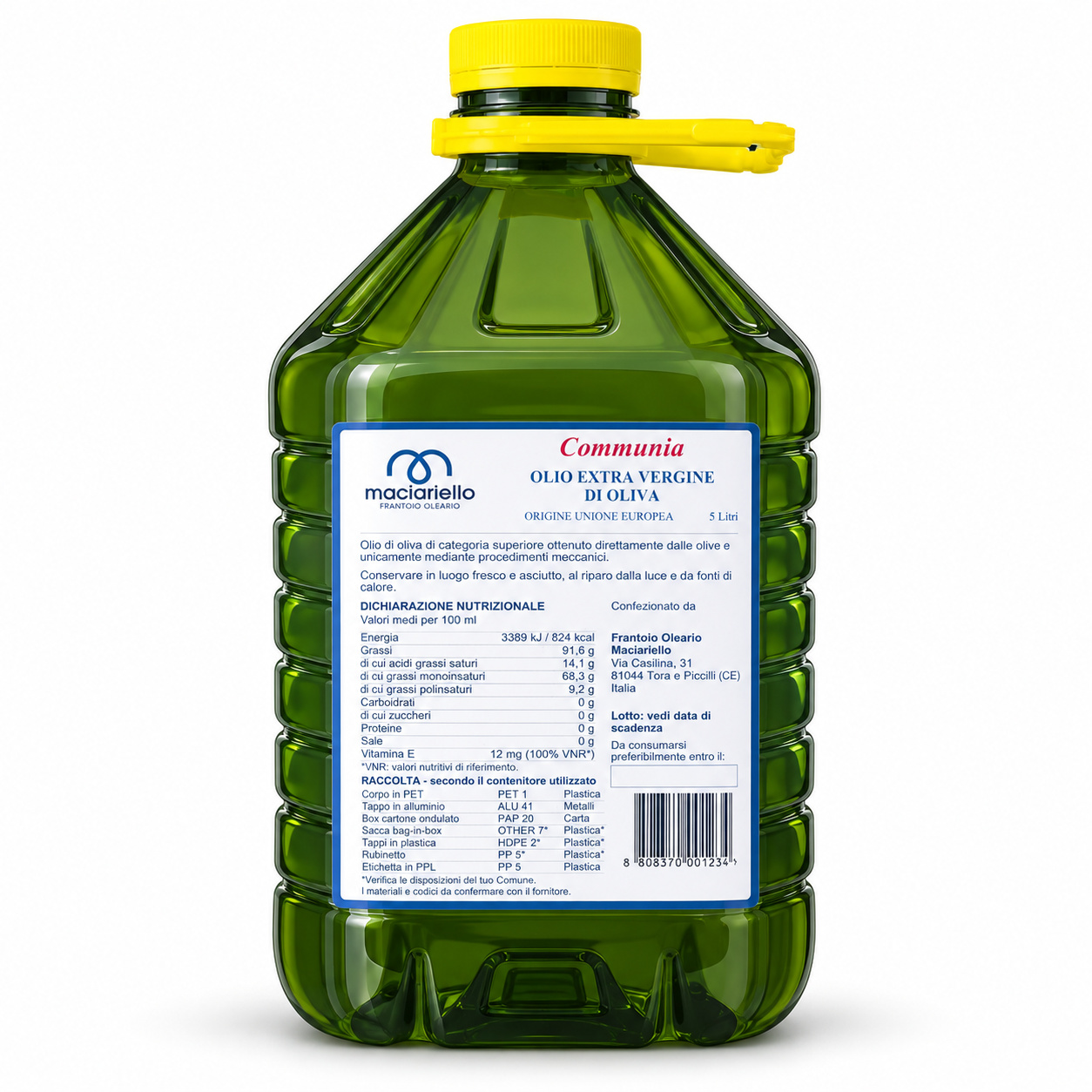 Communia – Olio EVO PET 5 litri - 1 CARTONE da 2 pz - immagine 2